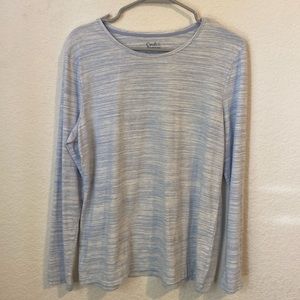 Size large blue white shirt